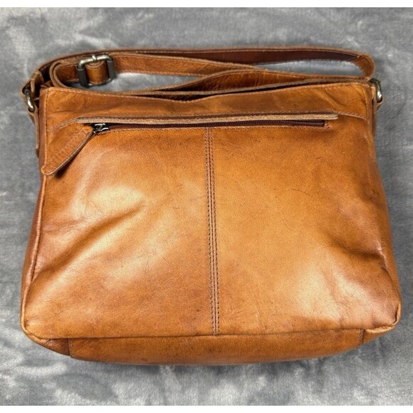 Wild West Los Angeles Women’s Distressed Leather Crossbody Bag Brown - Picture 4 of 15
